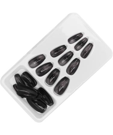 Press On Nails Coffin Press On False Nail Tips Black False Nails Artificial Nails Fake Solid Color Solid Color Fake Nails Ballerina Nail Art Tips Sets - Buy Online on SooperMarket.com