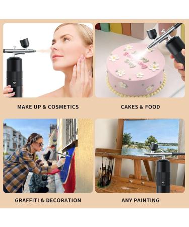 Spactz 1 Set Black Plastic Oxygen Injector Protable Airbrush for Nails Art Paint Air Compressor Nano Fog Mist Spray Manicure DIY Cake Sprayer - Buy Online on SooperMarket.com