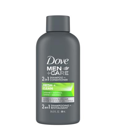 DOVE MEN + CARE Fortifying 2 in 1 Shampoo and Conditioner for Normal to Oily Hair Fresh and Clean with Caffeine Helps Strengthen Thinning Hair 3 oz