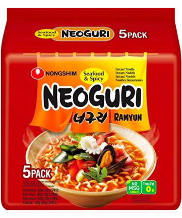 Nongshim Neoguri Seafood and Spicy Flavour 120g (Pack of 10) - Instant Korean Ramen Noodle - Buy Online on SooperMarket.com