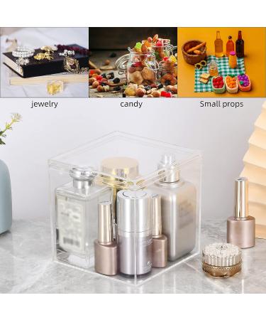 Clear Acrylic Display Boxes with Lid - 4.7x4.7x4.7 Inches for Candy, Jewelry, Coins & Crafts - Buy Online on SooperMarket.com