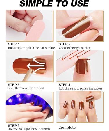 Kalolary 20PCS Dark Red Gel Nail Polish Strips - Self-Adhesive Wraps with File and Stick | UV/LED Lamp Required - Buy Online on SooperMarket.com