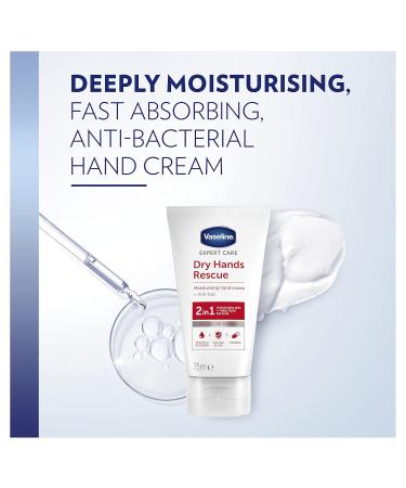 Vaseline Expert Care Dry Hands Rescue - Anti-Bac Hand Cream for Dry Skin 75ml (3 Packs) | Nourishes & Protects - Buy Online on SooperMarket.com