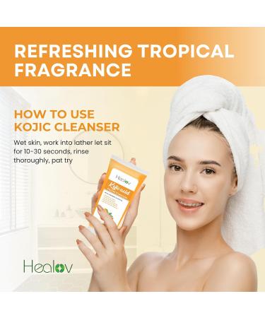 Kojic Acid Soap for Hyperpigmentation - Skin Brightening Papaya Wash - Dark Spot Remover for Acne Scars & Even Skin Tone - Turmeric Cleanser for Glowing Skin - Buy Online on SooperMarket.com