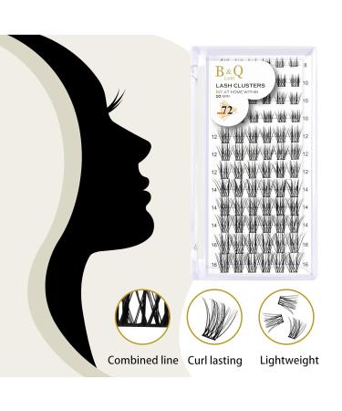 72 PCs DIY Individual Eyelashes for Beginners - Reusable Wispy & Fluffy Extensions (B03 D-12mm) - Perfect for At-Home Applications - Buy Online on SooperMarket.com
