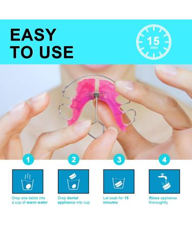 MySmile Retainer Cleaner - 120 Denture Cleaning Tablets | Remove Odors & Stains from Aligners & Mouth Guards - Orange Flavor - Buy Online on SooperMarket.com