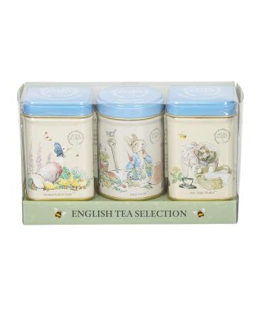 New English Teas Peter Rabbit 3x Mini Tea Tins with English Loose Leaf Tea Beatrix Potter English Breakfast Earl Grey Afternoon Tea Earl Grey 3 Count (Pack of 1)