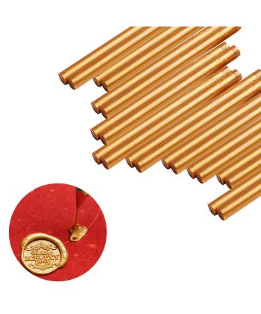 VARACL Hot Melt Glue Sealing Sticks for Letter Seal Stamp - Great for Wedding Invitations, Cards Envelopes, Snail Mails, Postcards, Greeting Cards, Gift Ideas, 7 x 100 mm, 20PCS (Gold)
