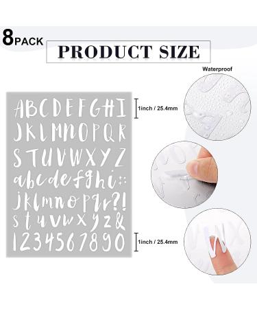 8 Sheets White 1 Inch Vinyl Cursive Alphabet Letter Sticker Set - Self-Adhesive Pantry Labels for Kitchen Containers, Scrapbooking - Grad Cap, Mailbox Signs - Jar Labels - Buy Online on SooperMarket.com