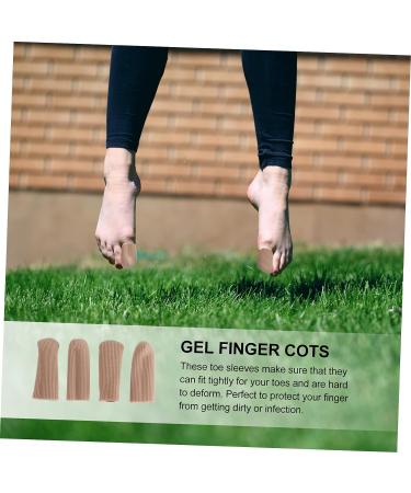 FOMIYES Silicone Gel Finger & Toe Sleeves Set - Toe Protector, Separator, Cushion, Bandage - Earth Tones (2 Pairs) - Buy Online on SooperMarket.com