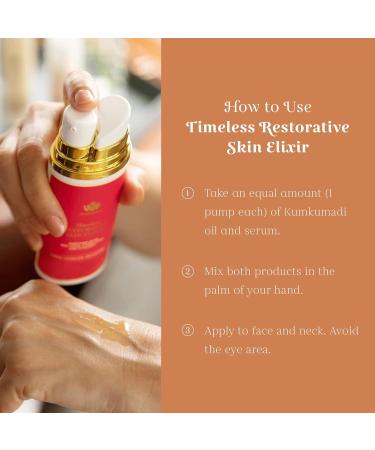Shankara Timeless Restorative Skin Elixir - 2-in-1 Ayurvedic Anti-Aging Serum & Kumkumadi Face Oil with Red Gold Saffron Vitamin C & Sandalwood - Nourish Skin Naturally - Buy Online on SooperMarket.com