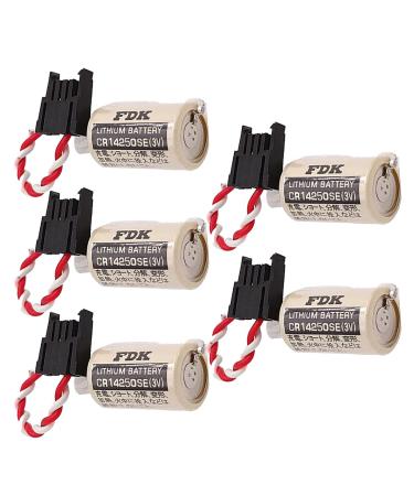 5 Pack 3V CR14250SE 1/2AA PLC Battery for FDK CR14250SE for 1747-BA Backup Power Supply 1000mAh