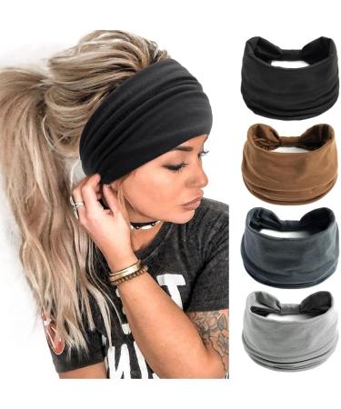 JSGHGDF Practical Headbands Woman Makeup and Washing Face Wide Headband Elastic Hairband for Woman Girls Skincare Headband Dark Grey - Buy Online on SooperMarket.com
