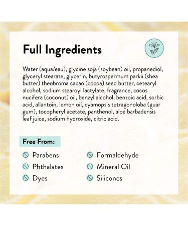 J.R. Watkins Lemon Cream Daily Moisturizing Lotion - 18 fl oz Pump Dispenser - Shea Butter, Cocoa Butter, Coconut Oil, Vitamin E - Hydrating Body Cream - Buy Online on SooperMarket.com