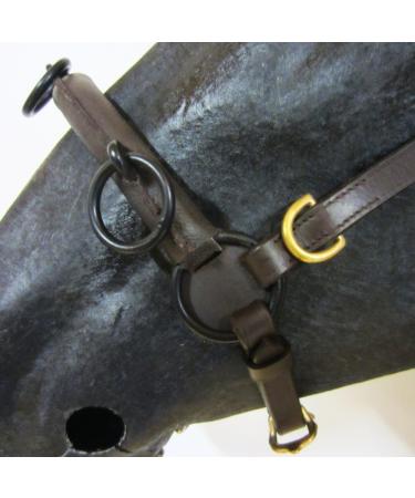 Buy PS Horse French Cavesson Cavecon with D-Rings - Soft Full Brown with Gold Fittings | International Shipping Available - Buy Online on SooperMarket.com
