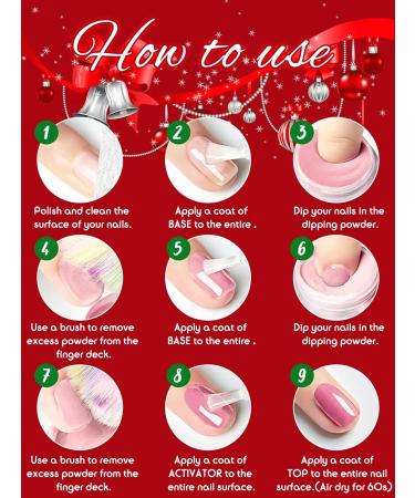 EBANKU Christmas Acrylic Powder Set - 6 Color Professional Nail Extension Kit for Long-Lasting Nail Art - No Lamp Needed | Perfect for Christmas Party - Buy Online on SooperMarket.com