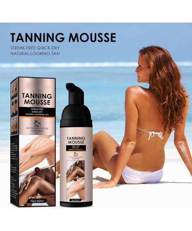 Dark Self Tanning Foam Tanning Mousse Summer Body Face Sunless 60ML Self Tanner Foam Moisturizing Skin Firming Face Tanning Balm for Women - Buy Online on SooperMarket.com
