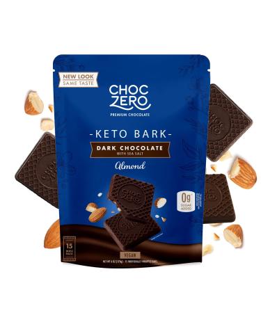Choczero Dark Chocolate with Sea Salt Keto Bark Almonds - 6 OZ