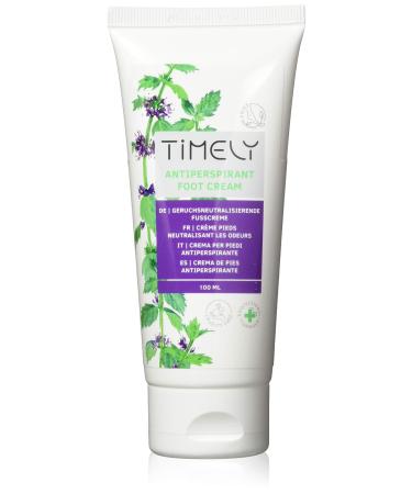 TiMELY Antiperspirant foot cream (pack of 4 x 100 ml) stop unpleasant foot odour cooling and smoothing effect