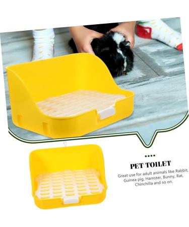 CORHAD Box Rabbit Toilet Pet Toilet Bunny Toilet Pet Supply Pet Training Corner Bunny Potty Rabbit Potty Pet Pee Toilet Pet Drawer Potty Pet Potty Pet Litter Tray Little Pig Pee Toilet 28.5X23.5X15.5CM Yellow - Buy Online on SooperMarket.com