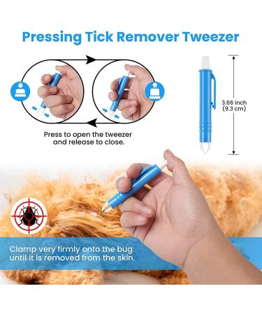 PKQtop Tick Remover Set for Dogs & Cats - 3 Pack Safe Tick Tweezers for Quick Removal | Ideal for Pets & People - Buy Online on SooperMarket.com