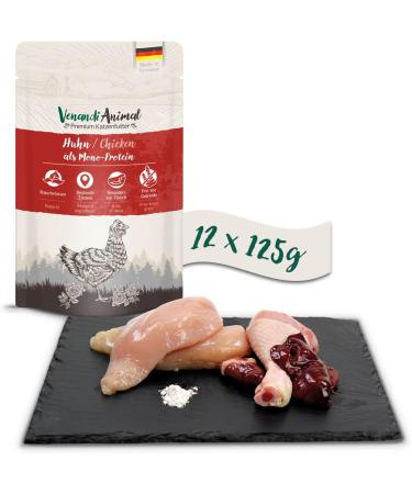 Venandi Animal Premium Wet Cat Food - Grain-Free Chicken Monoprotein 12 Pack (12 x 125g) - International Shipping Available - Buy Online on SooperMarket.com