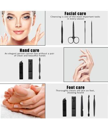 10-Piece Stainless Steel Nail Clipper Set Professional Manicure Set Stainless Steel Manicure Tools Stainless Steel Nail Care Tools Professional Nail Clipper Set (Black) - Buy Online on SooperMarket.com