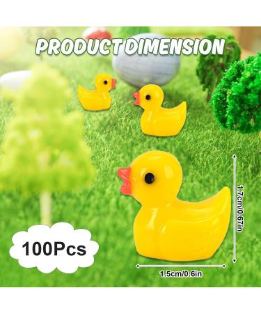 100Pcs Mini Resin Ducks Realistic Micro Landscape Ornament | Cute Baby Bath Toy | Aquarium & Dollhouse Decor - Yellow - Buy Online on SooperMarket.com
