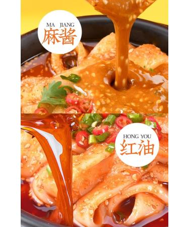 Sichuan Hotpot Wide Noodles Chinese DaKuanFen Hot and Spicy Noodle Instant Powder Hotpot Soup Japchae&Korean Dish Sweet Potato Starch Glass Noodles (Red Oil Flavor 3bag) Red Oil Flavor 3bag - Buy Online on SooperMarket.com