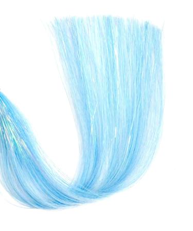 Hair Tinsel Gold Extensions 250 Strads Holographic Sparkle Tinsel Glitter Synthetic Shiny Straight Hair for Girl Woman Decoration (Magic Blue) 250 Magic Blue