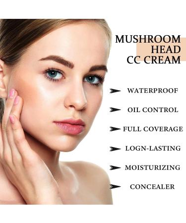 Mushroom Head Air Cushion CC Cream BB Cream Moisturizing Concealer Full Coverage Oil Control Long-Lasting Waterproof BB Cream Liquid Foundation Lightweight Flawless Brightening Makeup (Natural) 20 g (Pack of 1) Natural - Buy Online on SooperMarket.com