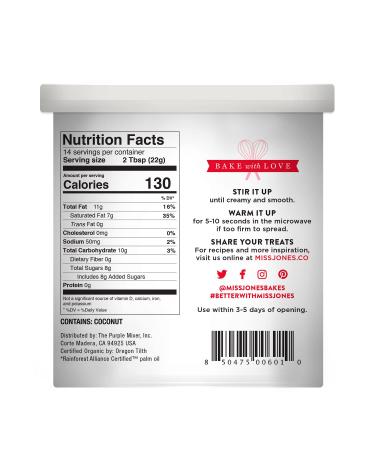 Miss Jones Organic Vegan Chocolate Buttercream Frosting - 11.29 oz | Perfect for Icing & Decorating - Buy Online on SooperMarket.com