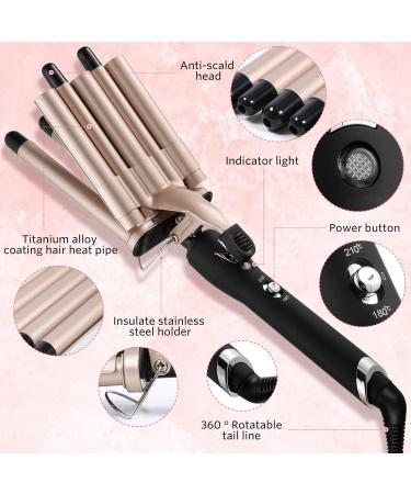 5 Barrel Hair Crimper Iron - 0.6 Inch Ceramic Tourmaline Curling Wand for Perfect Waves - Dual Voltage International Shipping - Buy Online on SooperMarket.com