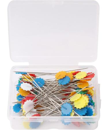 200 Dark Flower Head Straight Sewing Pins for DIY Projects and Quilting - Assorted Colors - Buy Online on SooperMarket.com