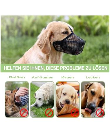 Breathable Mesh Dog Muzzle - Adjustable for Large Medium & Small Dogs | Anti-Bite & Chew | Black - Buy Online on SooperMarket.com