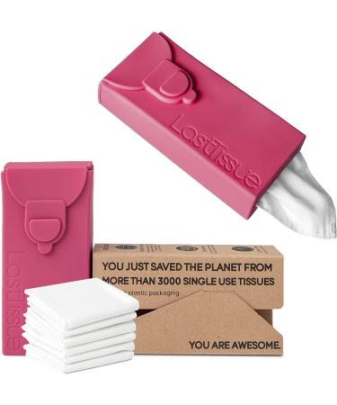 LastTissue Tissue Box - Environmentally friendly reusable organic cotton tissues (Red)