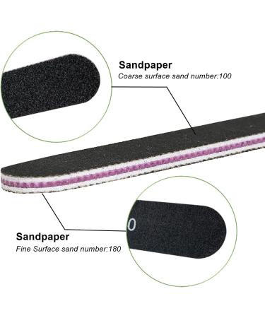 VONKMATT Professional Nail Files 12PCS Double Sided Emery Board - Home Nail Buffer Files 100/180 Grit - Buy Online on SooperMarket.com