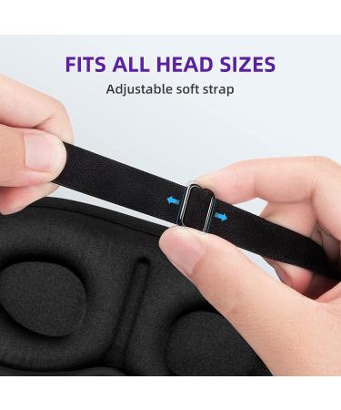 WOVTE Cooling Eye Mask Reusable Hot or Cold Therapy Gel Bead Eye Mask with Soft Plush Backing and Adjustable Strap for Puffy Eyes Dry Eyes Dark Circles Headache (Black) - Buy Online on SooperMarket.com