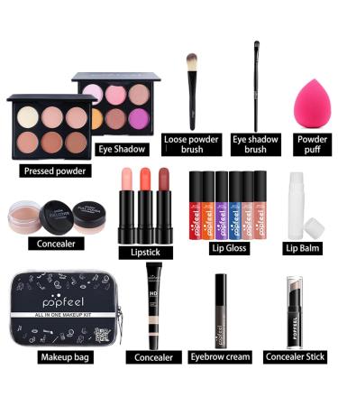 FantasyDay Multifunctional Makeup Gift Set - All-in-One Cosmetic Kit for Face Eyes & Lips - Eyeshadow Palette Lipstick Rouge Mascara & Brush Case - Buy Online on SooperMarket.com