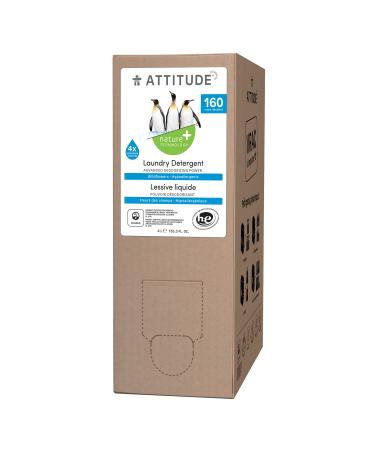 ATTITUDE Laundry Detergent, Plant and Mineral-Based Formula, He, Vegan and Cruelty-free Washing Machine and Household Products, Bulk Refill Format, Wildflowers, 160 Loads, 135.26 Fl Oz