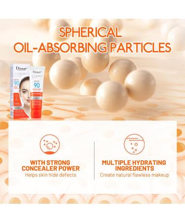 Tinted Sunscreen SPF 90 - Ultra-Light Fluid Broad Spectrum Face Sunscreen with Vitamin E & Niacinamide - Oil-Free Formula for UVA and UVB Protection - 1PC - Buy Online on SooperMarket.com