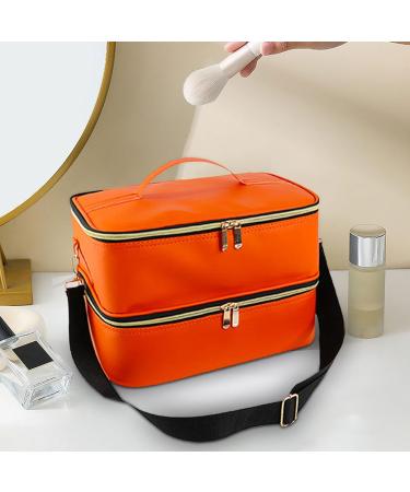 Folpus Nail Polish Organizer Nail Organizers Double Layer Nail Supplies Travel Nail Kits Nail Polish Storage Box Handbag for Home Orange - Buy Online on SooperMarket.com