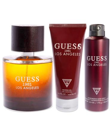 Guess 1981 Los Angeles 3 Pc Gift Set 3.4oz EDT Spray 6.0oz Body Spray 6.7oz Shower Gel GIFTSET - Buy Online on SooperMarket.com