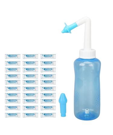 Nose er Nasal Irrigation Set 60 Degree Angle Chloride 500ml Bottle Clear Scale for Home