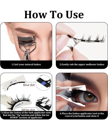 2 Pairs Magnetic Eyelashes Magnetic Lashes Magnetic Eyelashes Natural Look with Applicator Reusable Fake Lashes No Glue Fluffy False Eyelashes - Buy Online on SooperMarket.com