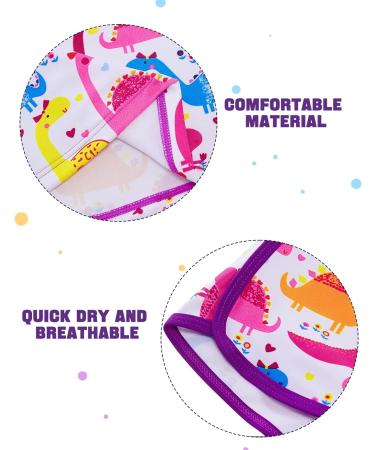 Girls Purple Dinosaur Two Piece Swimsuit Set | UPF 50+ Protection | Ages 4-10 - Buy Online on SooperMarket.com