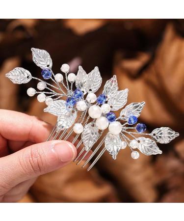 Zoestar Wedding Hair Comb Silver Pearl Headpiece Crystal Bridal Hair Accessories for Women Girls