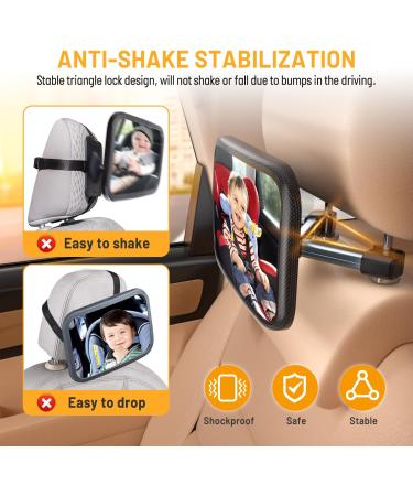 ENONEO Baby Car Mirror | 100% Shatterproof Rear Facing Safety Mirror | Crystal Clear View | Essential for Newborns - Buy Online on SooperMarket.com
