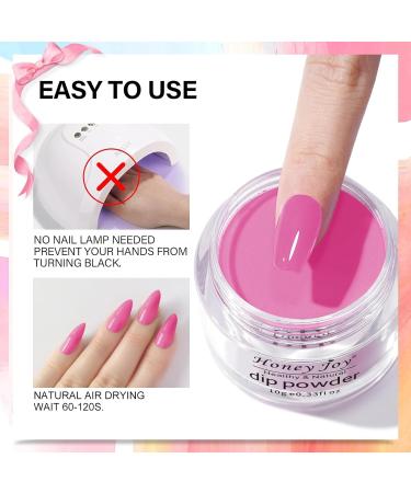 Honey Joy Color Changing Dip Powder Nail Kit - 6 Colors Summer Glitter Pink Dipping Set for DIY Manicure - No Need for Nail Lamp - Perfect Gift for Women - Buy Online on SooperMarket.com