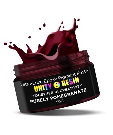 Unity Resin - Resin Color Pigment  Easy-to-Use Epoxy Resin Pigment  Concentrated Pigment Paste for Epoxy Resin  Epoxy Resin Supplies for Art  Woodwork  DIY Projects and More (Purely Pomegranate) Purely Pomegranate 50g